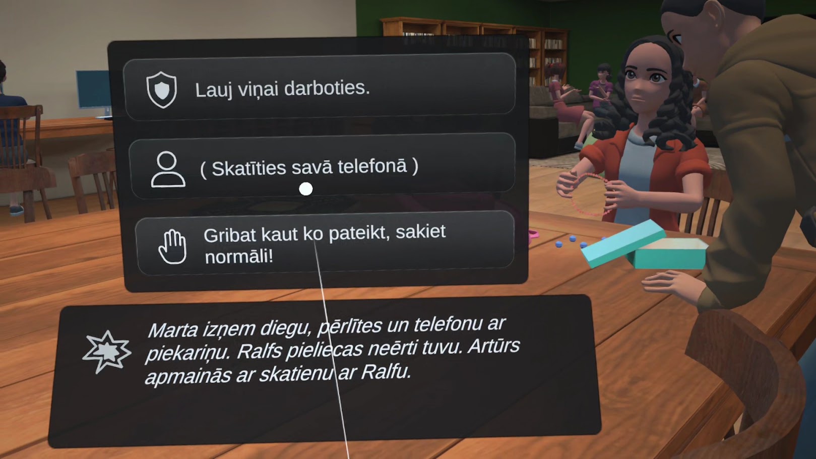 Empātija dialoga izvēļu saskarne